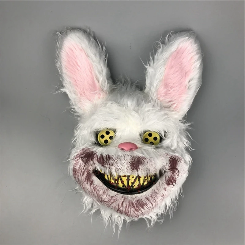 Halloween Cosplay Scary Bear & Rabbit Mask – Creepy Cartoon Head Cover for Fancy Dress, Stage, Carnival & Masquerade Party