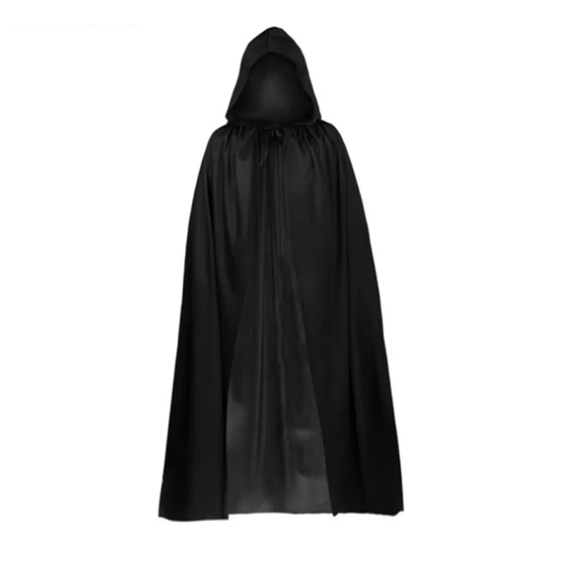 Halloween Cloak – Soft Unisex Hooded Black Robe Long Witch Cape for Cosplay, Party & Holiday Decoration