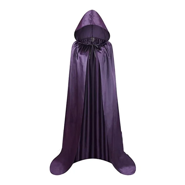 Halloween Cloak – Soft Unisex Hooded Black Robe Long Witch Cape for Cosplay, Party & Holiday Decoration