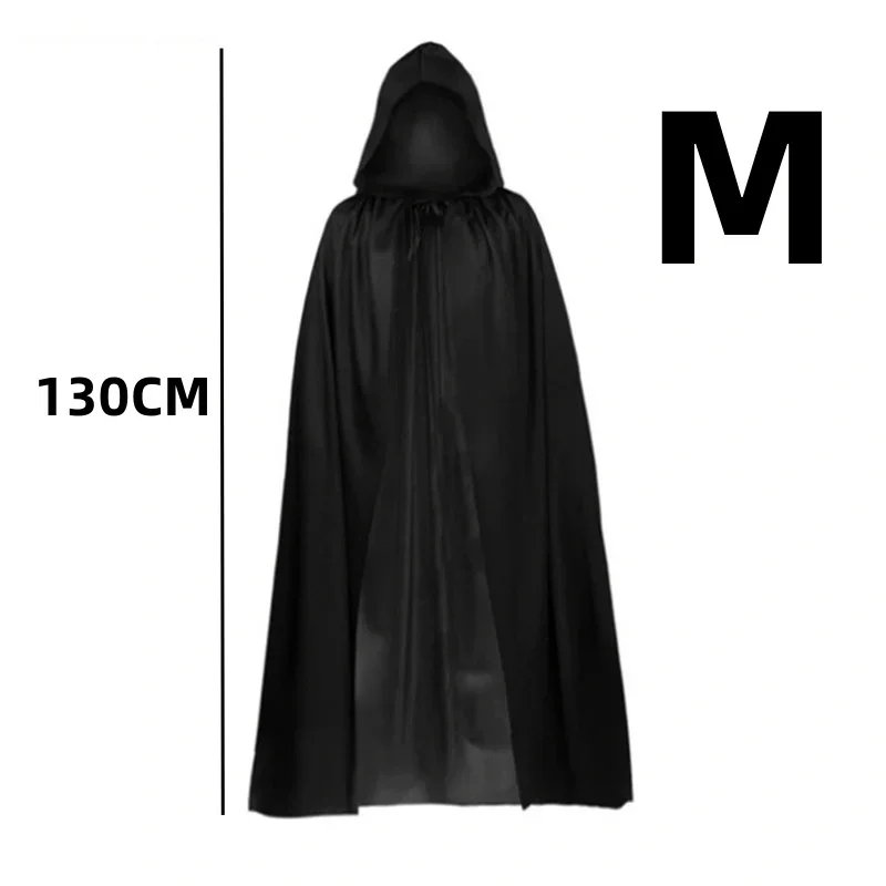 Halloween Cloak – Soft Unisex Hooded Black Robe Long Witch Cape for Cosplay, Party & Holiday Decoration