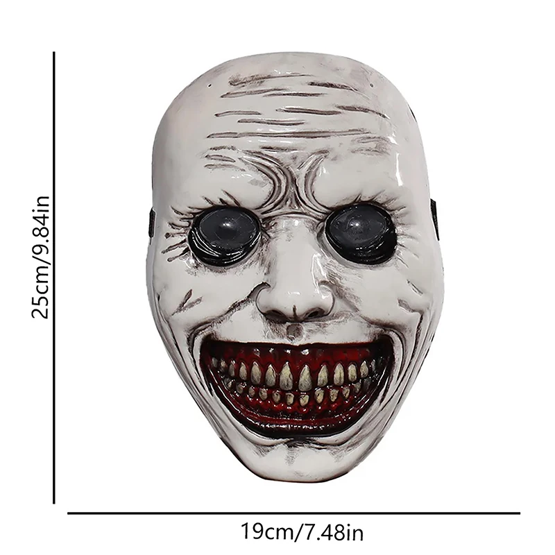 Halloween Horror Exorcist Demon Mask – Scary White Plastic & Latex Cosplay Mask for Carnival Party Props