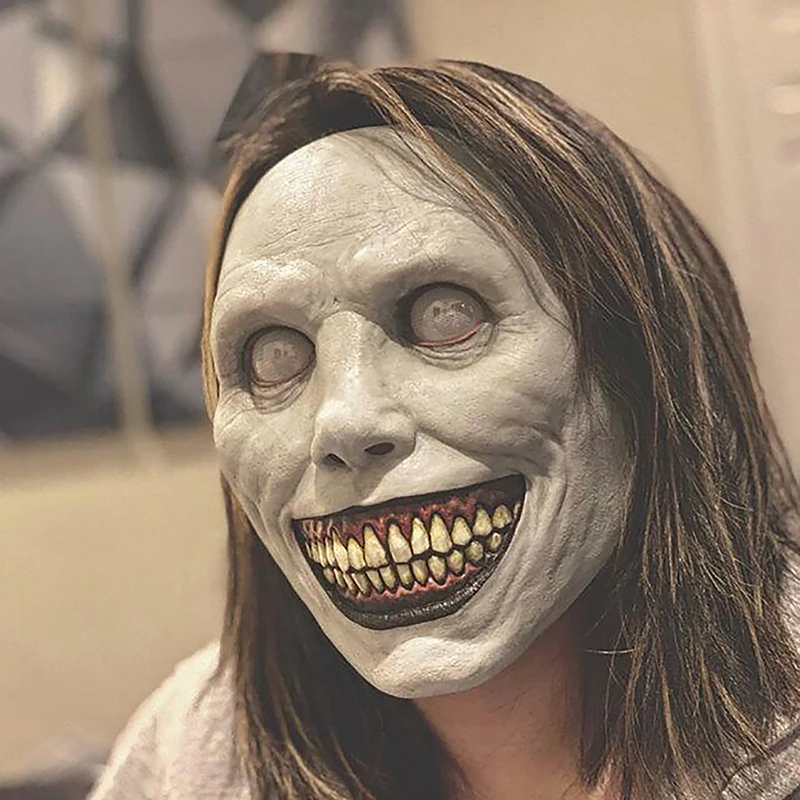 Halloween Horror Exorcist Demon Mask – Scary White Plastic & Latex Cosplay Mask for Carnival Party Props